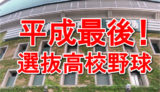 平成最後の選抜高校野球2019